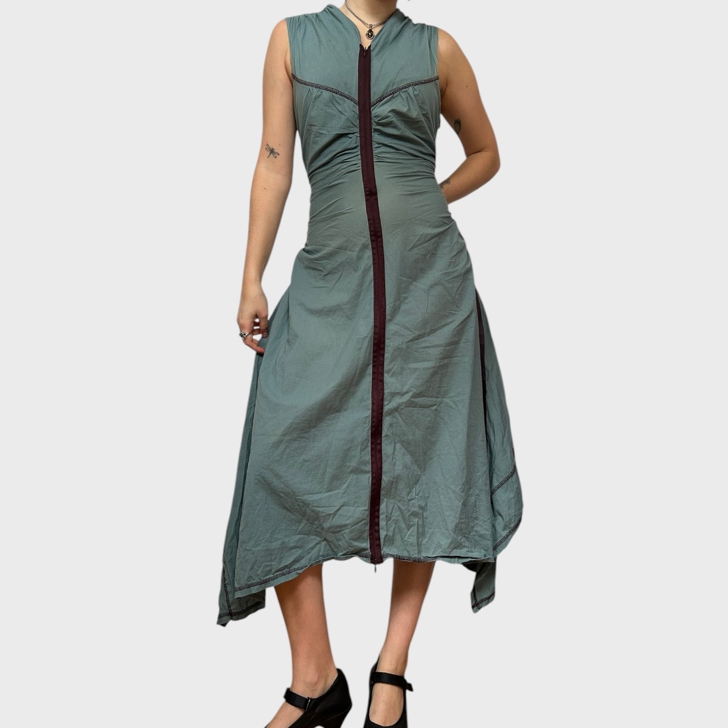 Vintage Cop Copine Ruched Maxi Dress