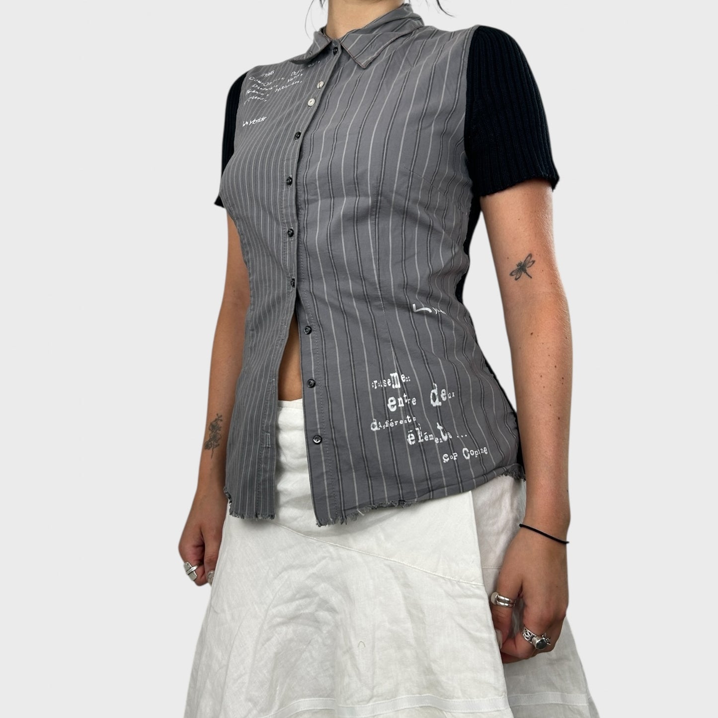 Cop Copine Bi-Material Short Sleeve Shirt - S