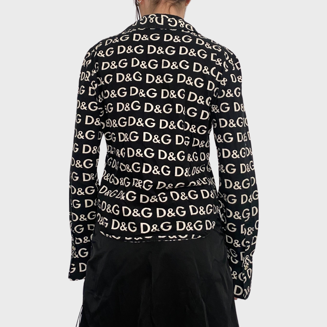 D&G monogram logo button up shirt