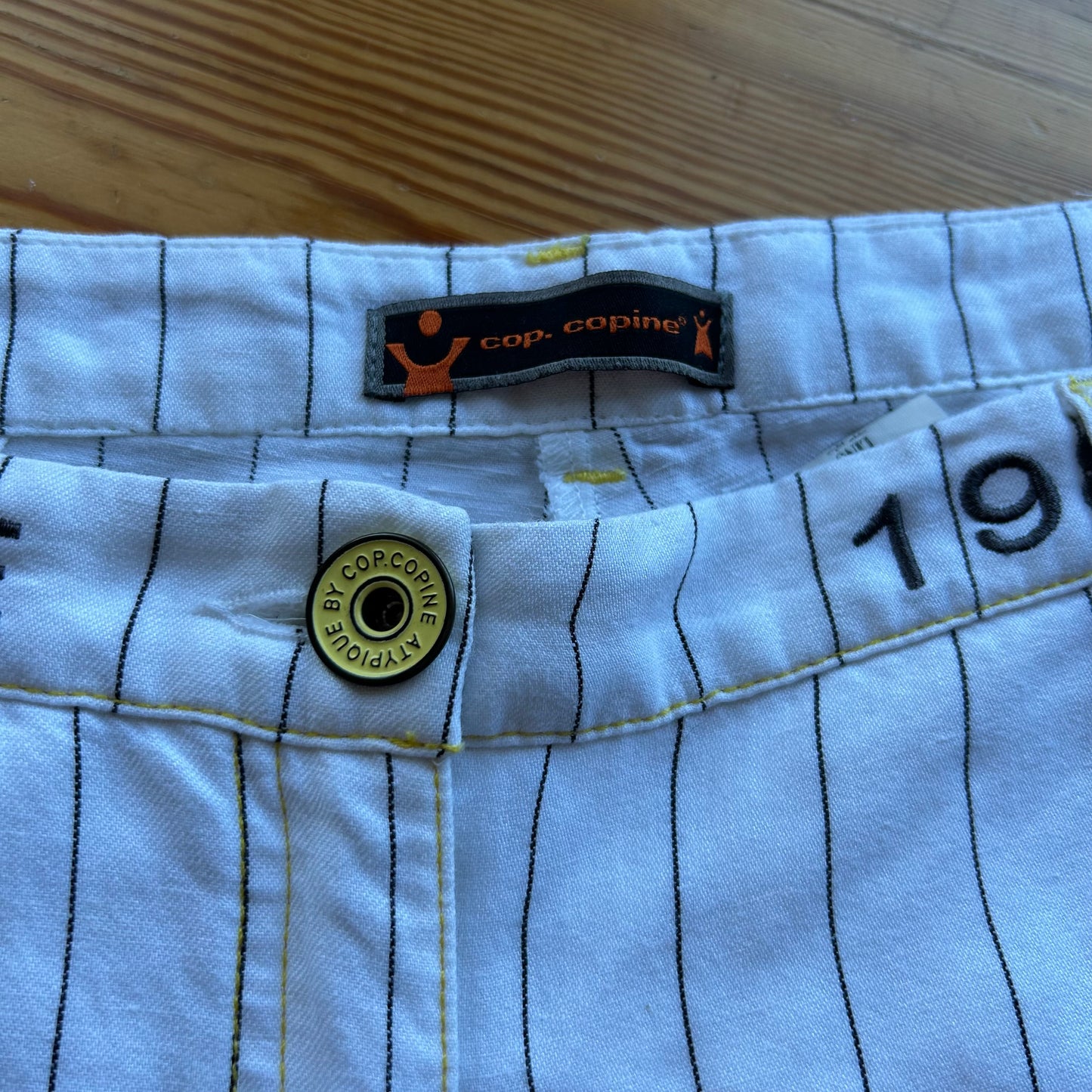 Cop Copine White Stripe Linen Trousers - XS/S