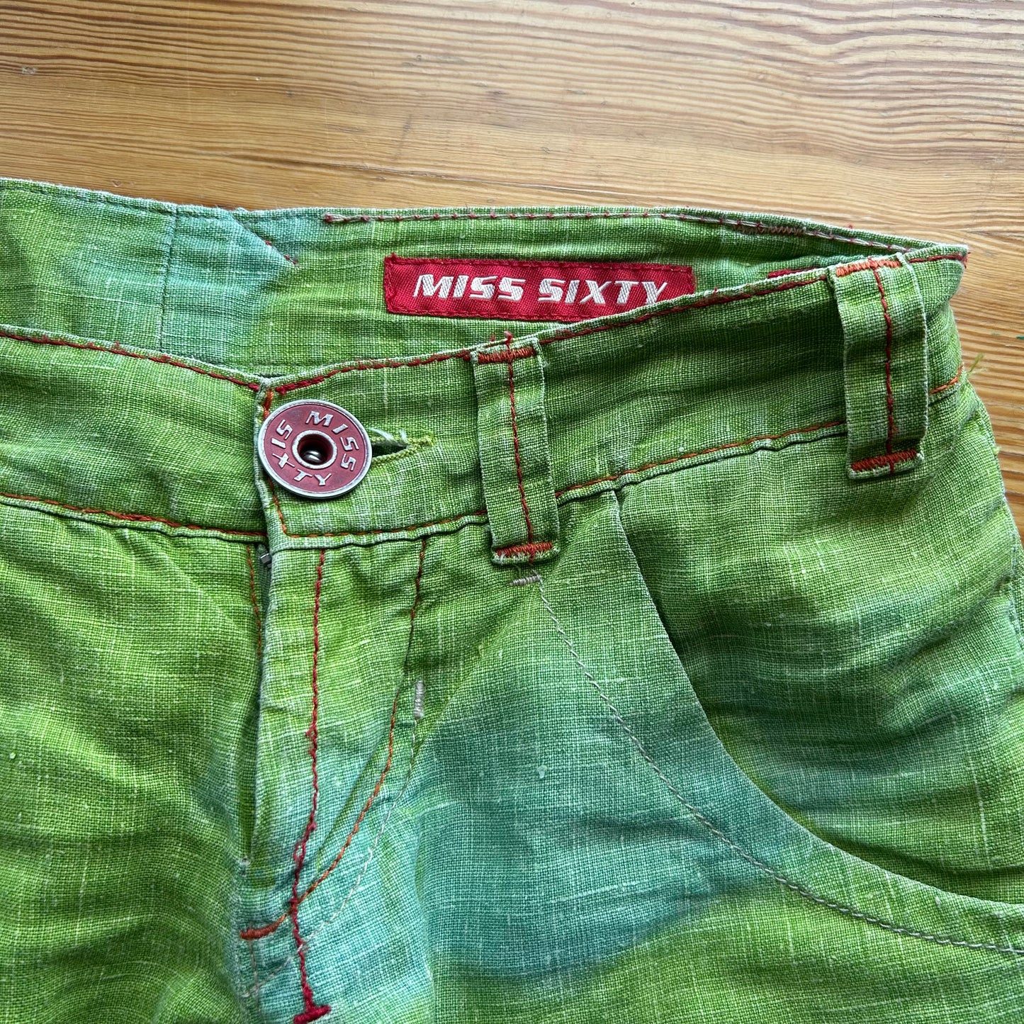 Miss Sixty Green Linen Capris - XS