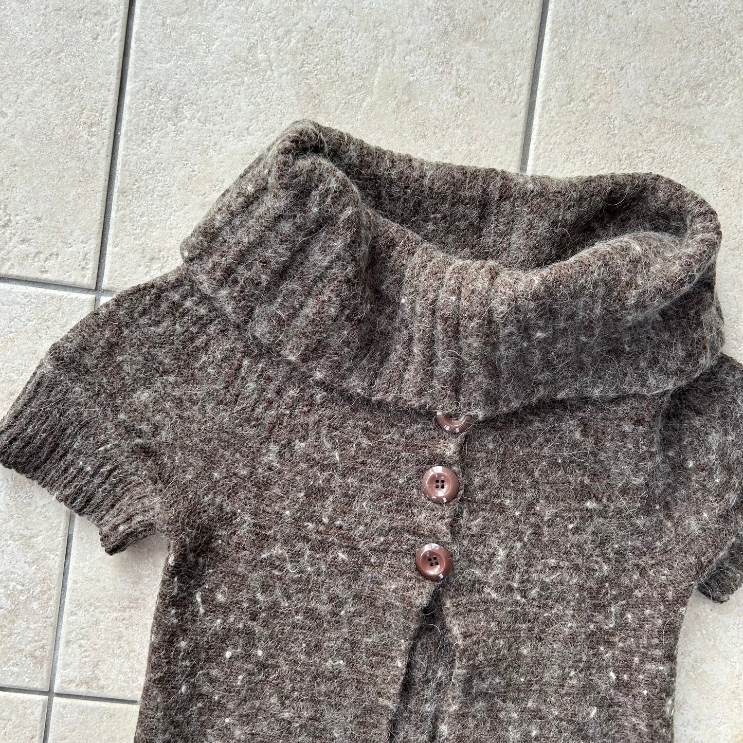 Light Brown Fluffy Cropped Jumper