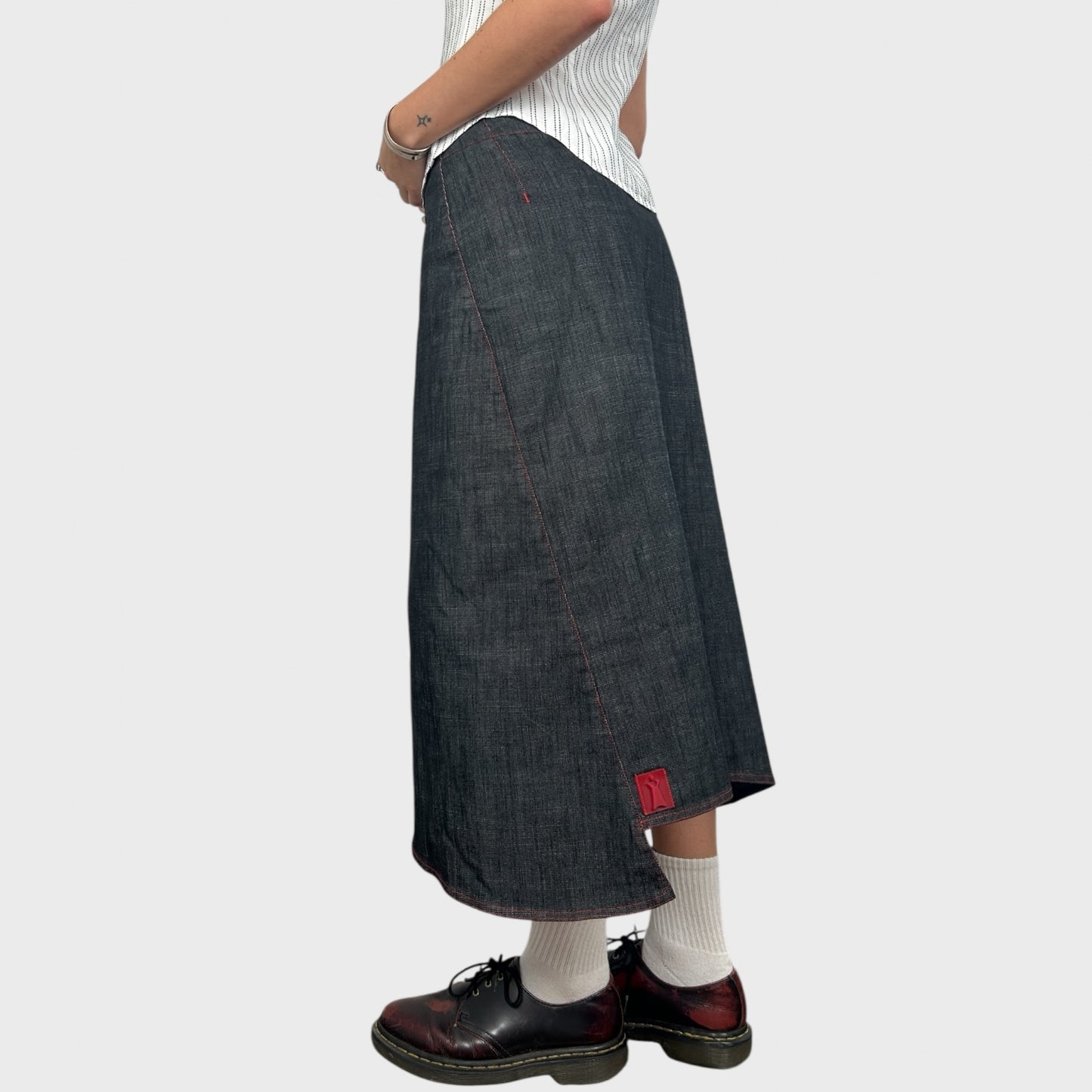 Cop Copine Denim Midi Skirt - M