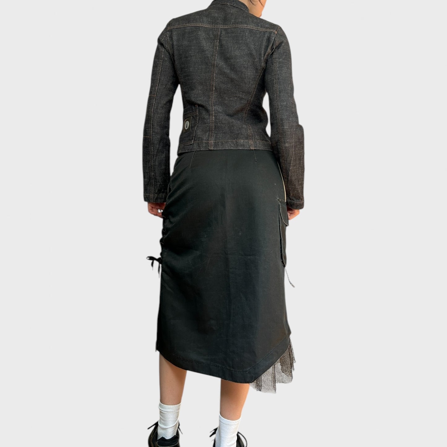 Cop Copine Lace-Up Midi Skirt