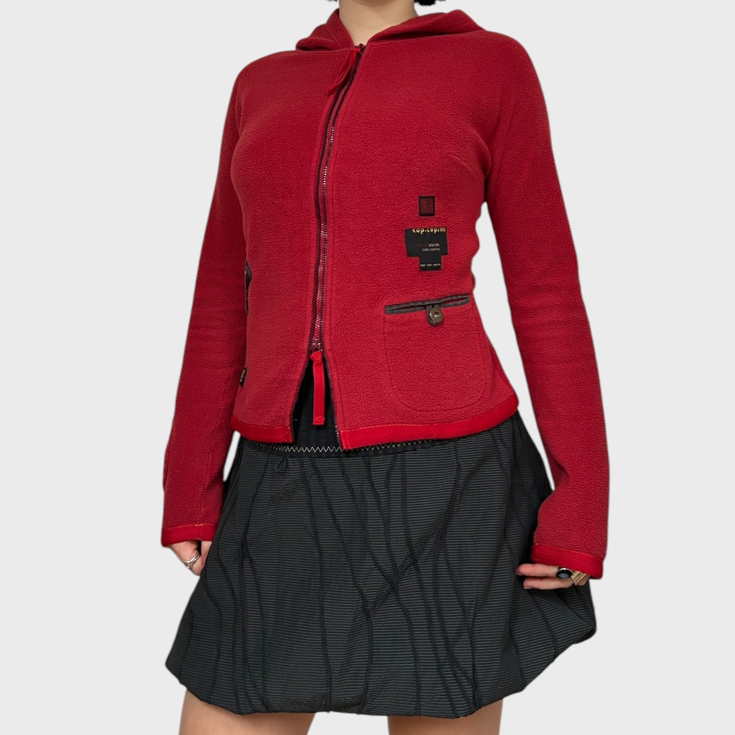 Vintage Red Cop Copine Double Zip Fleece