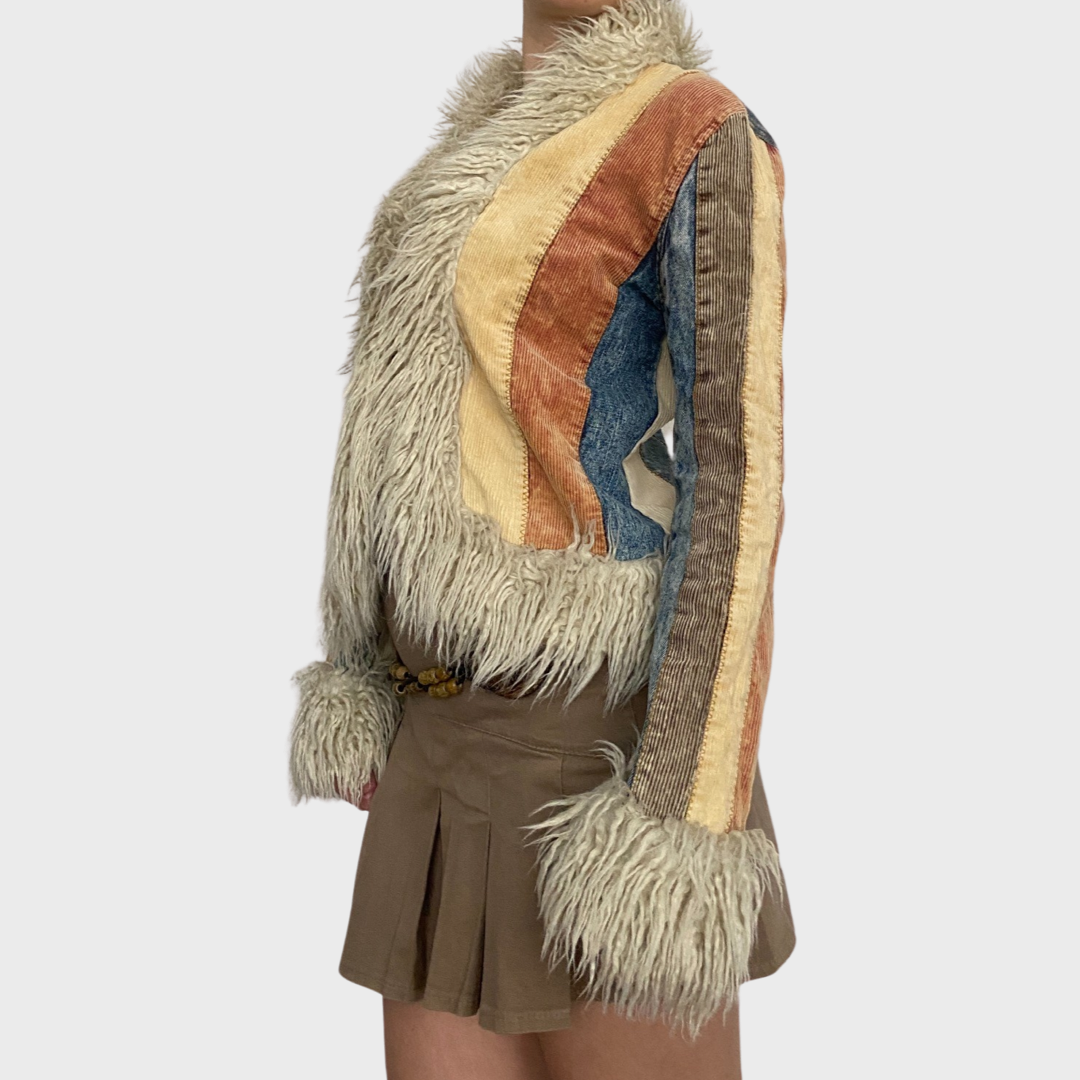 Miss posh patchwork corduory afghan jacket