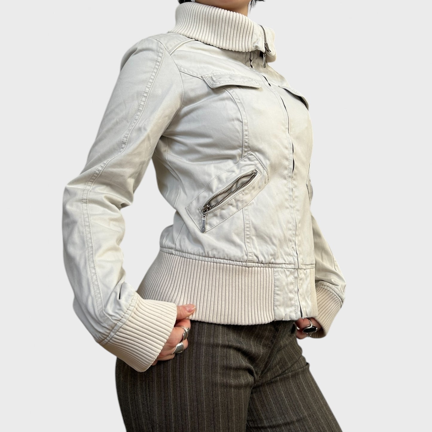 White Zip-Up Jacket