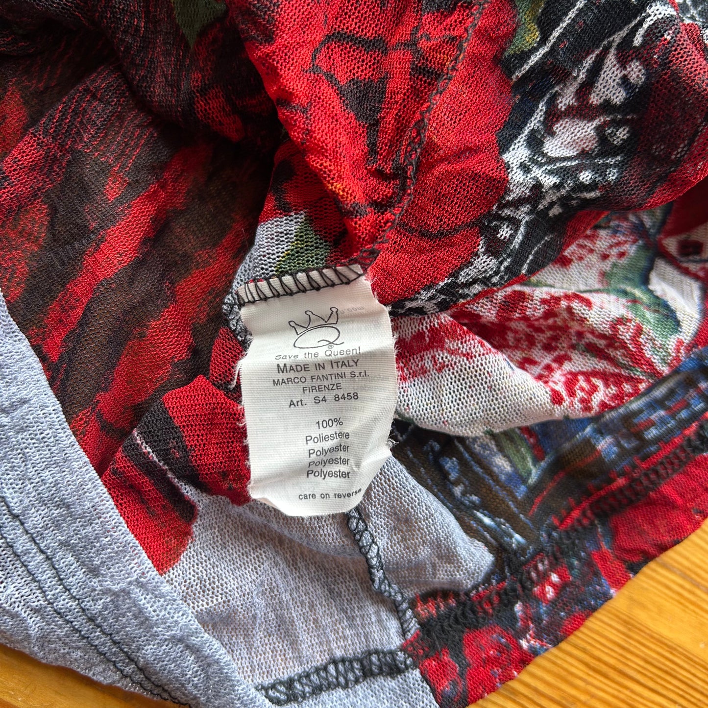 Save the Queen Red Graphic Rose Top - S/M