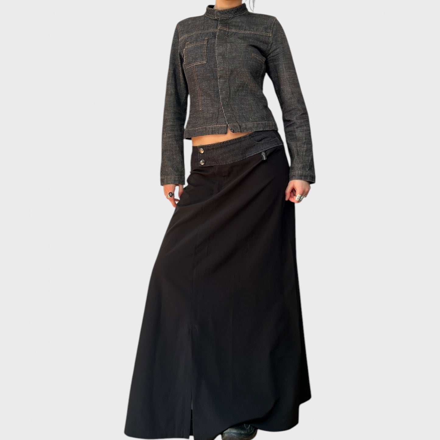 Cop Copine Bi-Material Maxi Skirt
