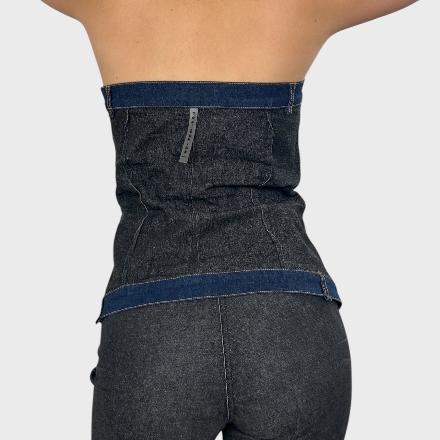 Cop Copine Two-Tone Denim Bustier - Size M-L