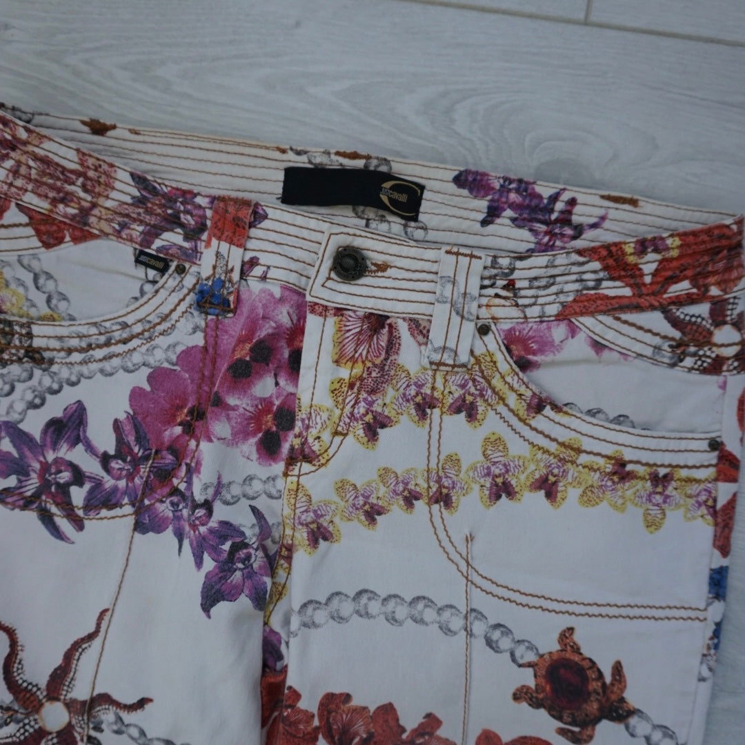 Roberto Cavalli floral print jeans