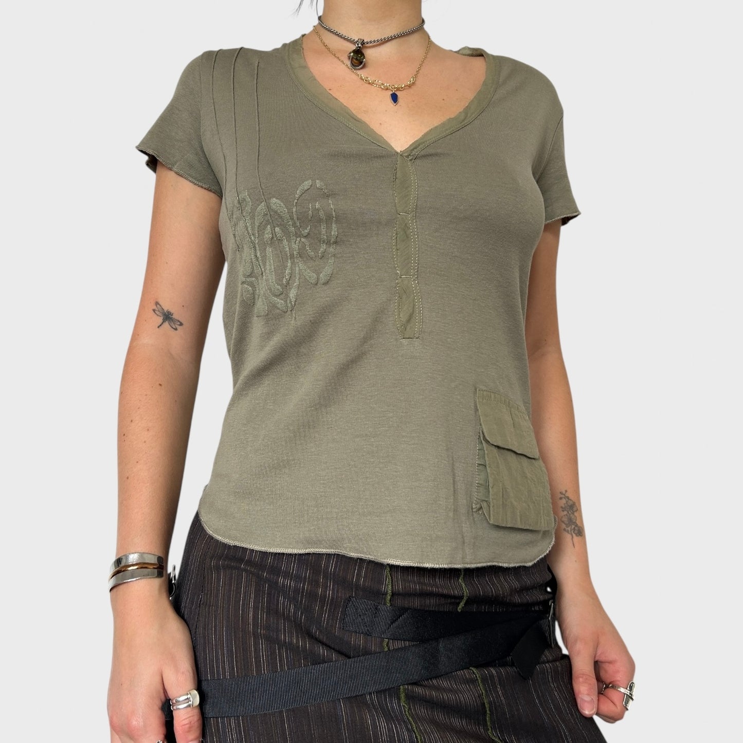 Cop Copine Khaki T-Shirt - Size M