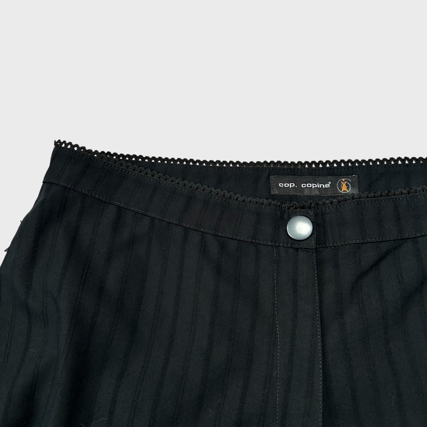 Cop Copine Black Pinstripe Wide Leg Trousers - L