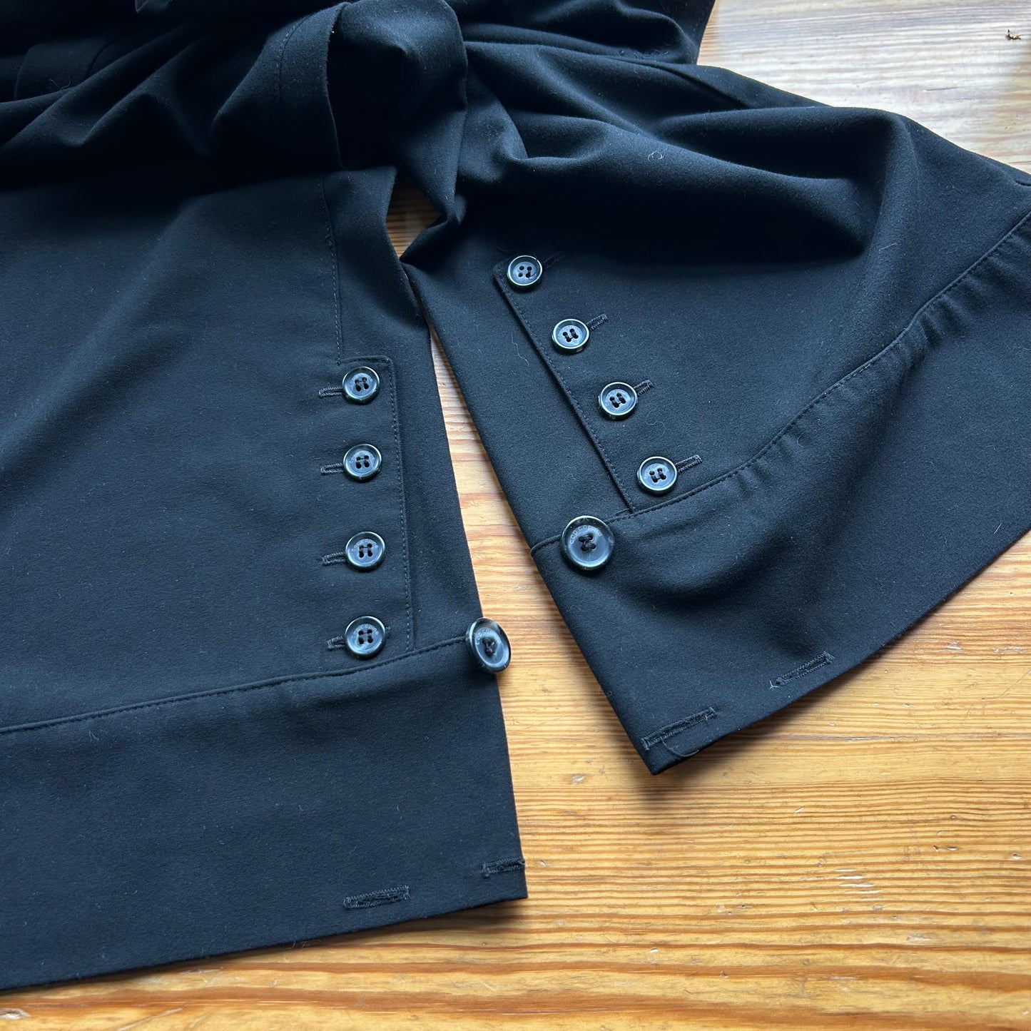 Cop Copine Black Wide Leg Button Trousers - M