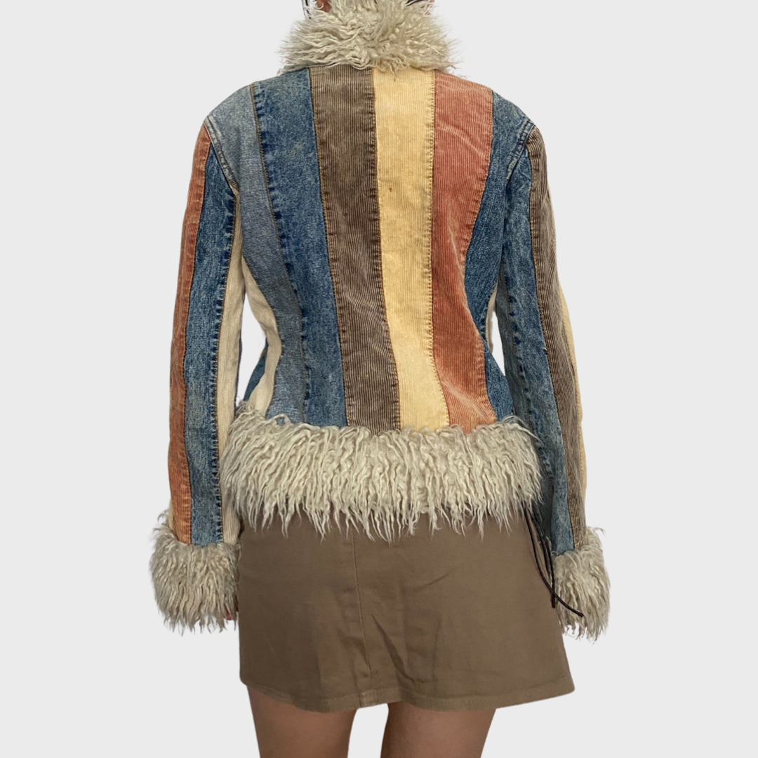 Miss posh patchwork corduory afghan jacket