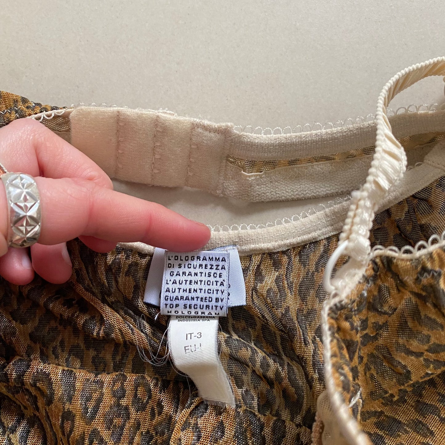 D&G mesh leopard print corset top