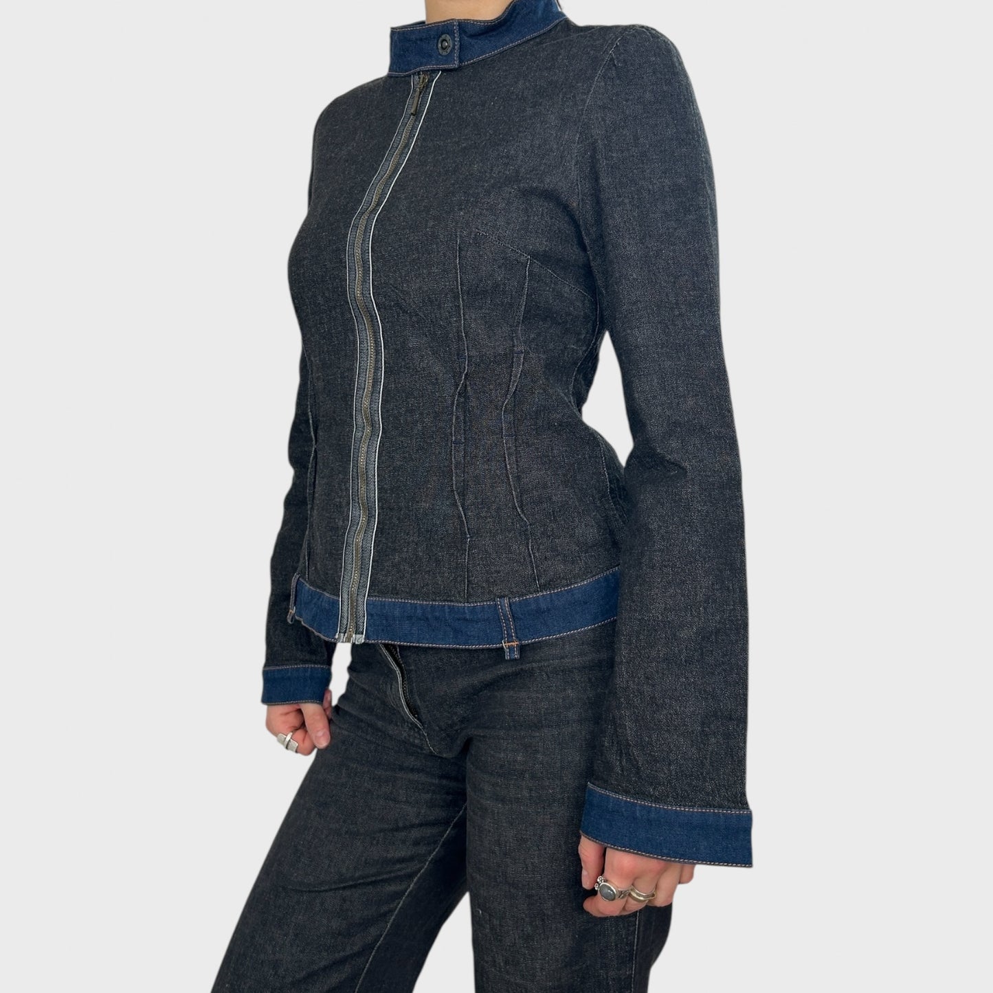 Cop Copine Two-Tone Denim Jacket - Size S-M