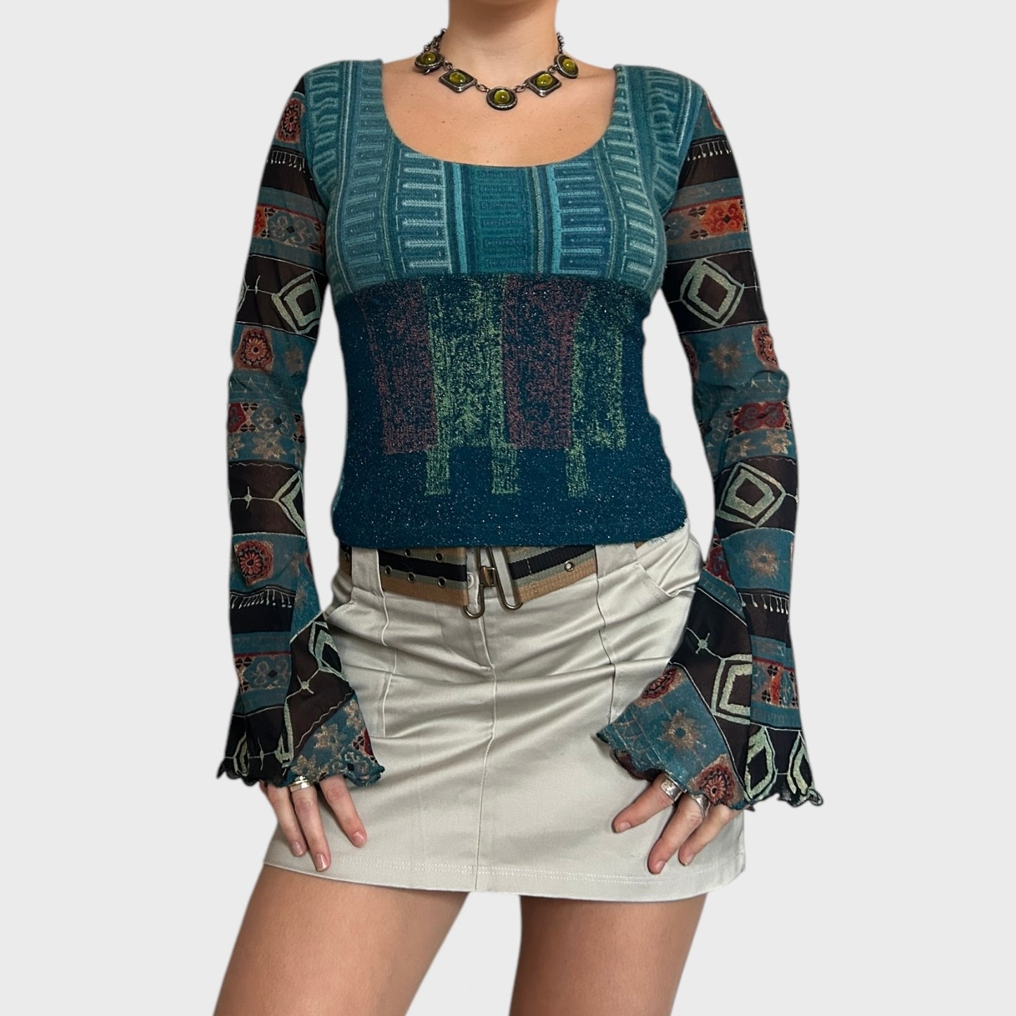 Save the Queen Graphic Bi-Material Top