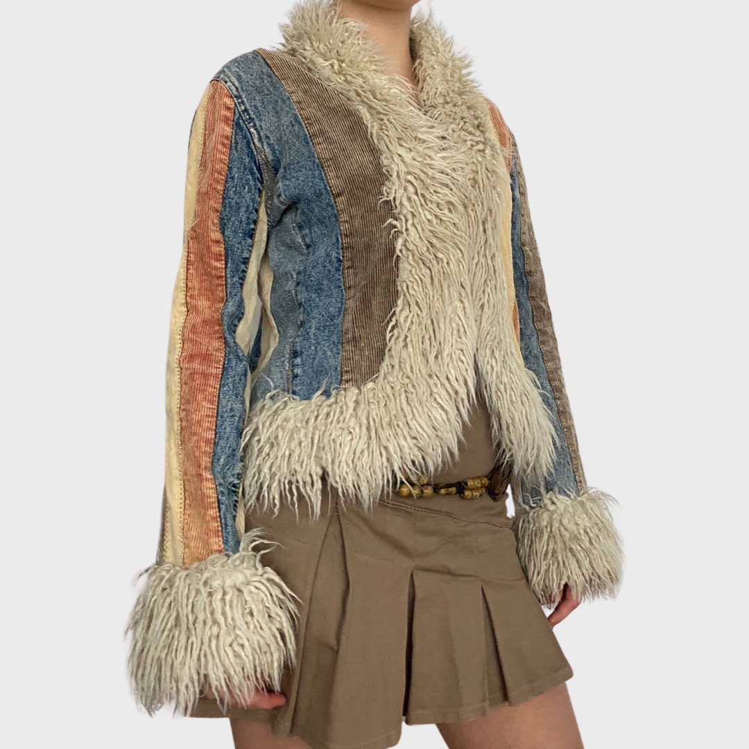 Miss posh patchwork corduory afghan jacket