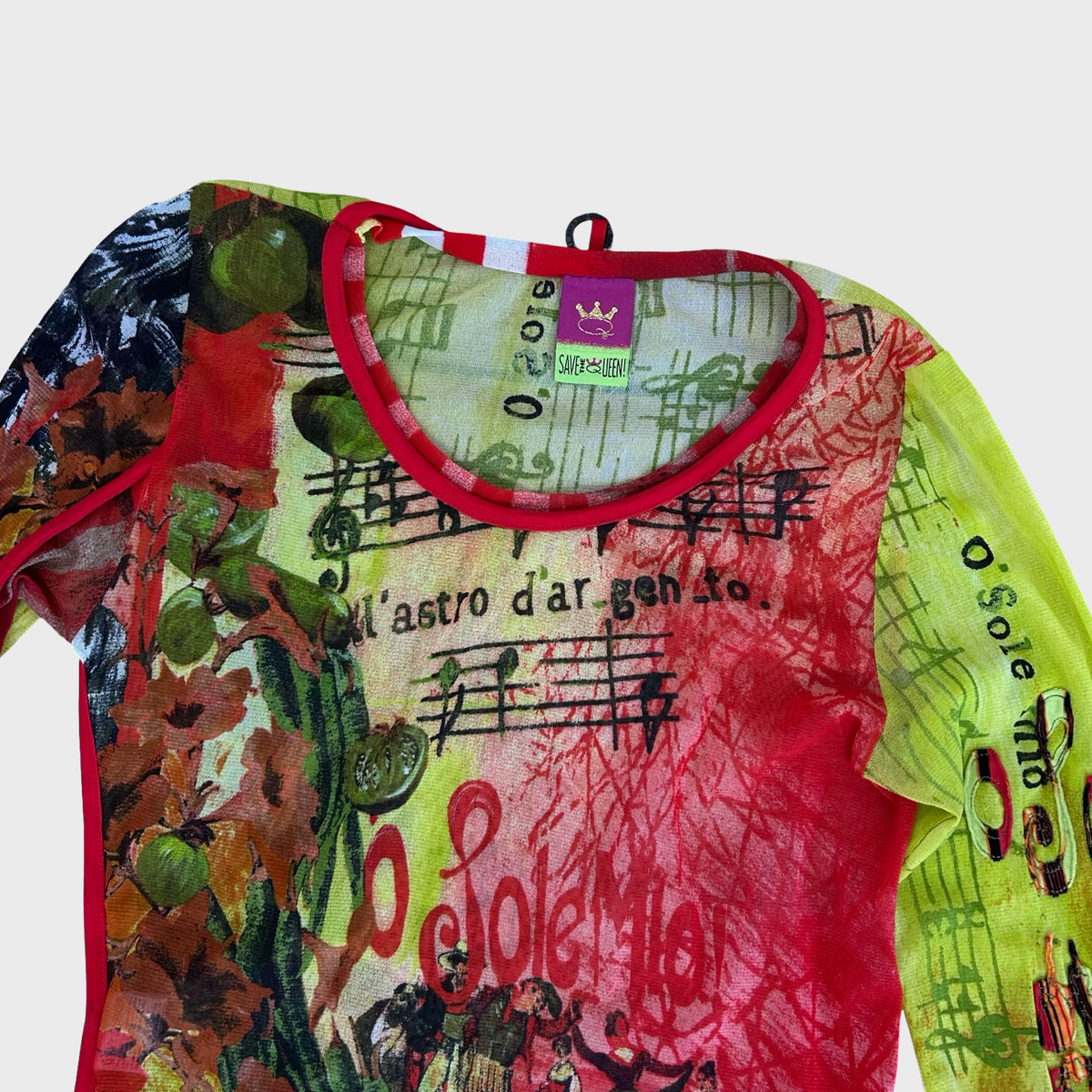 Save The Queen Graphic Mesh Long Sleeve - M/L