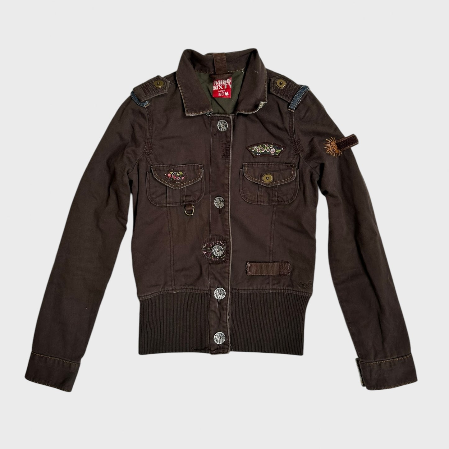 Vintage Brown Miss Sixty Utility Bomber Jacket