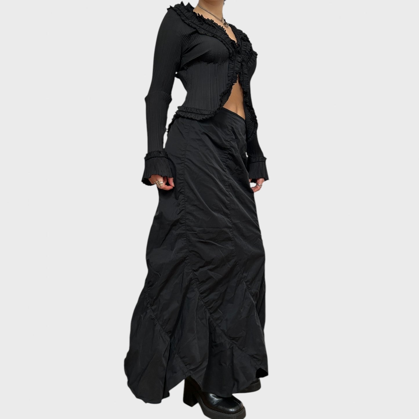 Vintage Ruched Archival Maxi Skirt