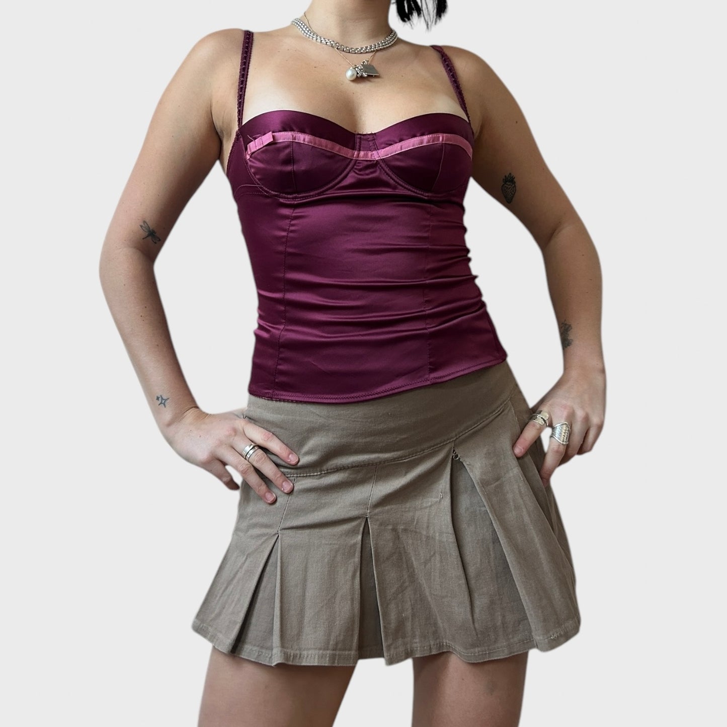 Dolce & Gabbana Burgundy Corset Top