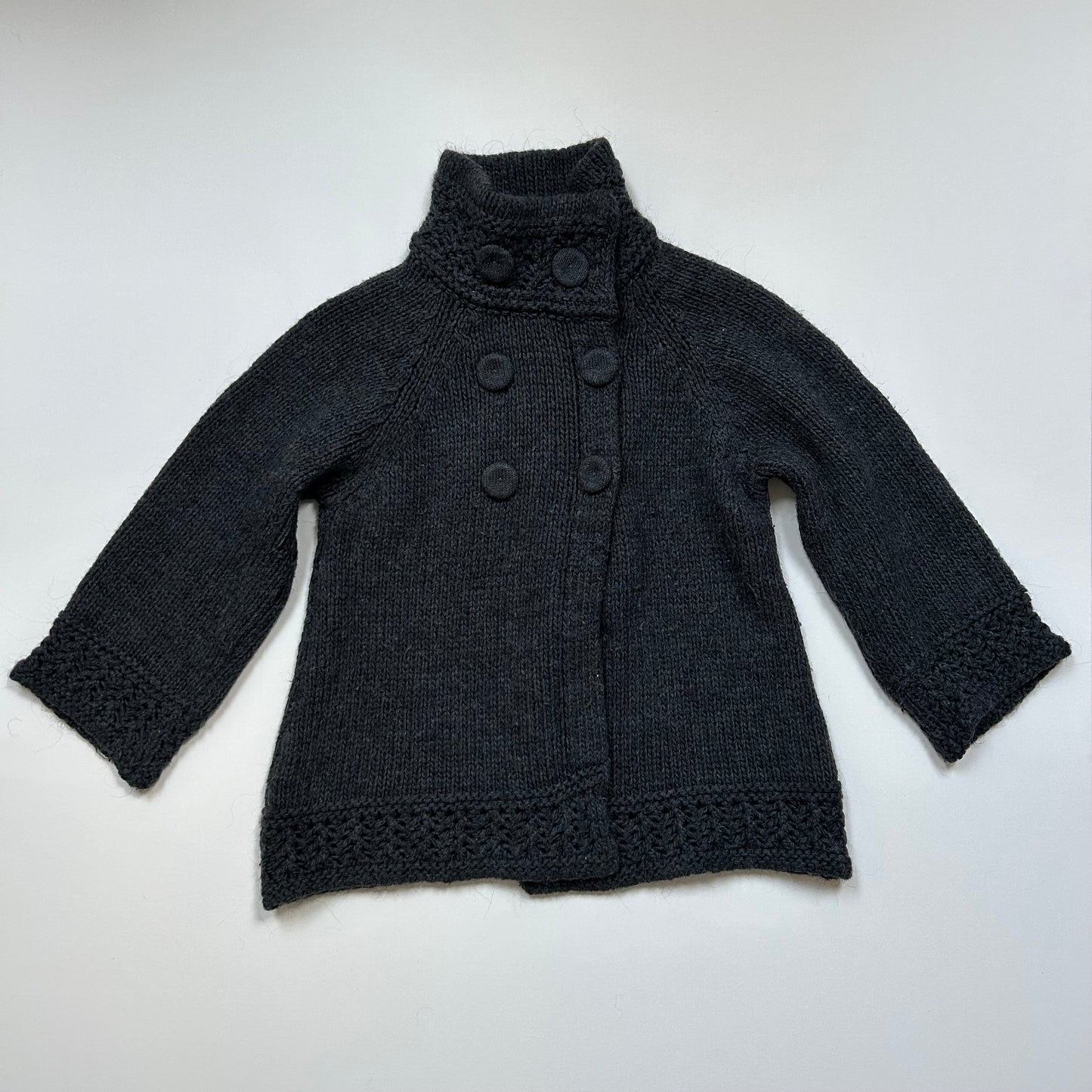 Grey Knit Button-Up Cardigan