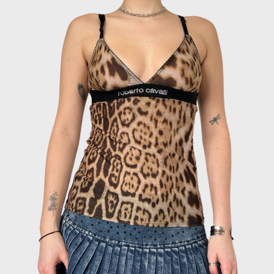 Roberto Cavalli leopard print cami
