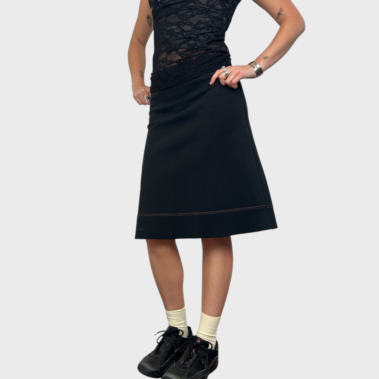 Cop Copine Graphic Print Midi Skirt - S/M