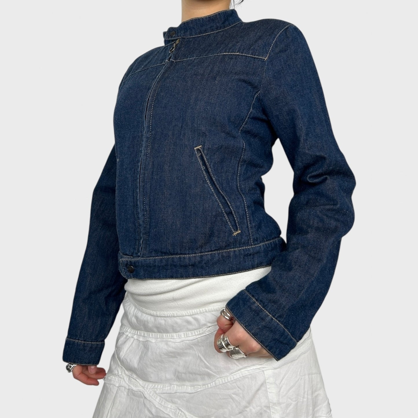 Cop Copine Denim Zip-Up Jacket - S