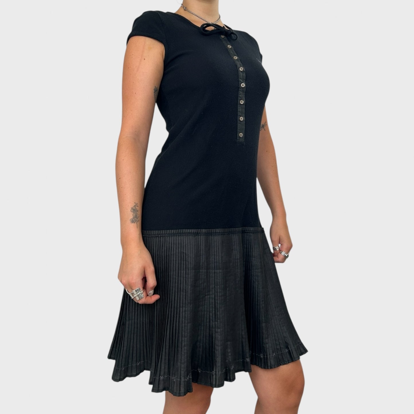 Cop Copine Drop Waist Pleated Midi Dress - S/M