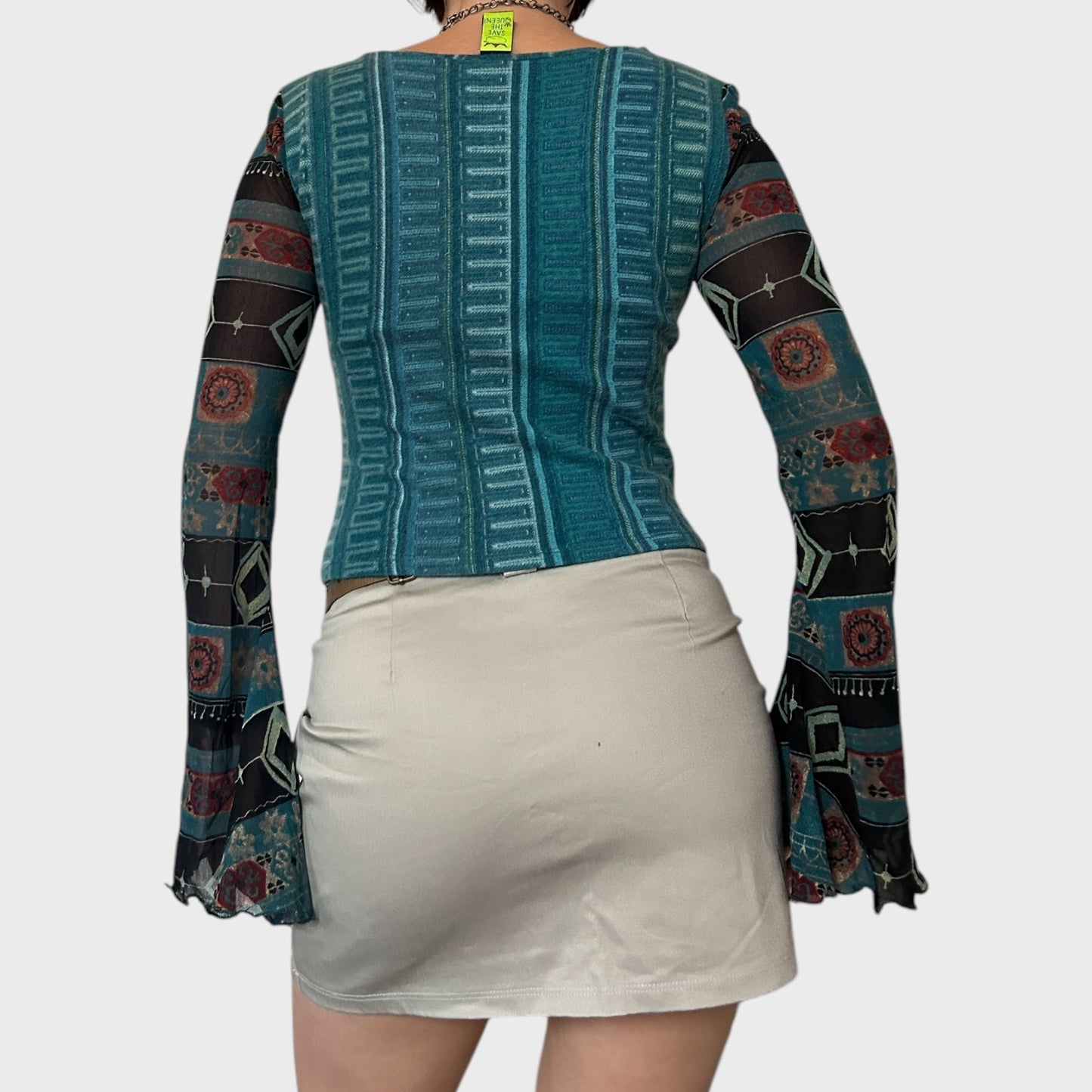 Save the Queen Graphic Bi-Material Top