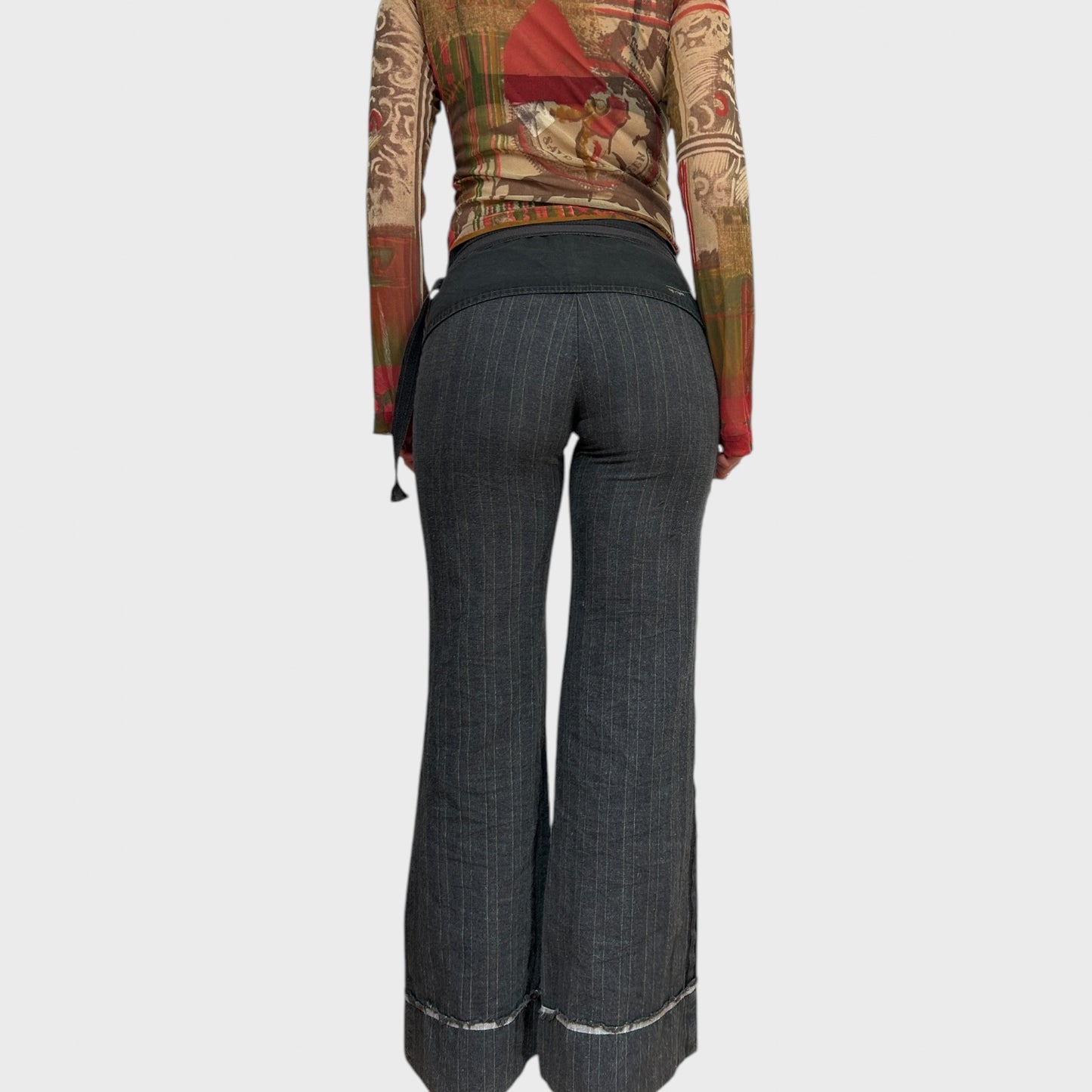 Cop Copine Pinstripe Belt Trousers