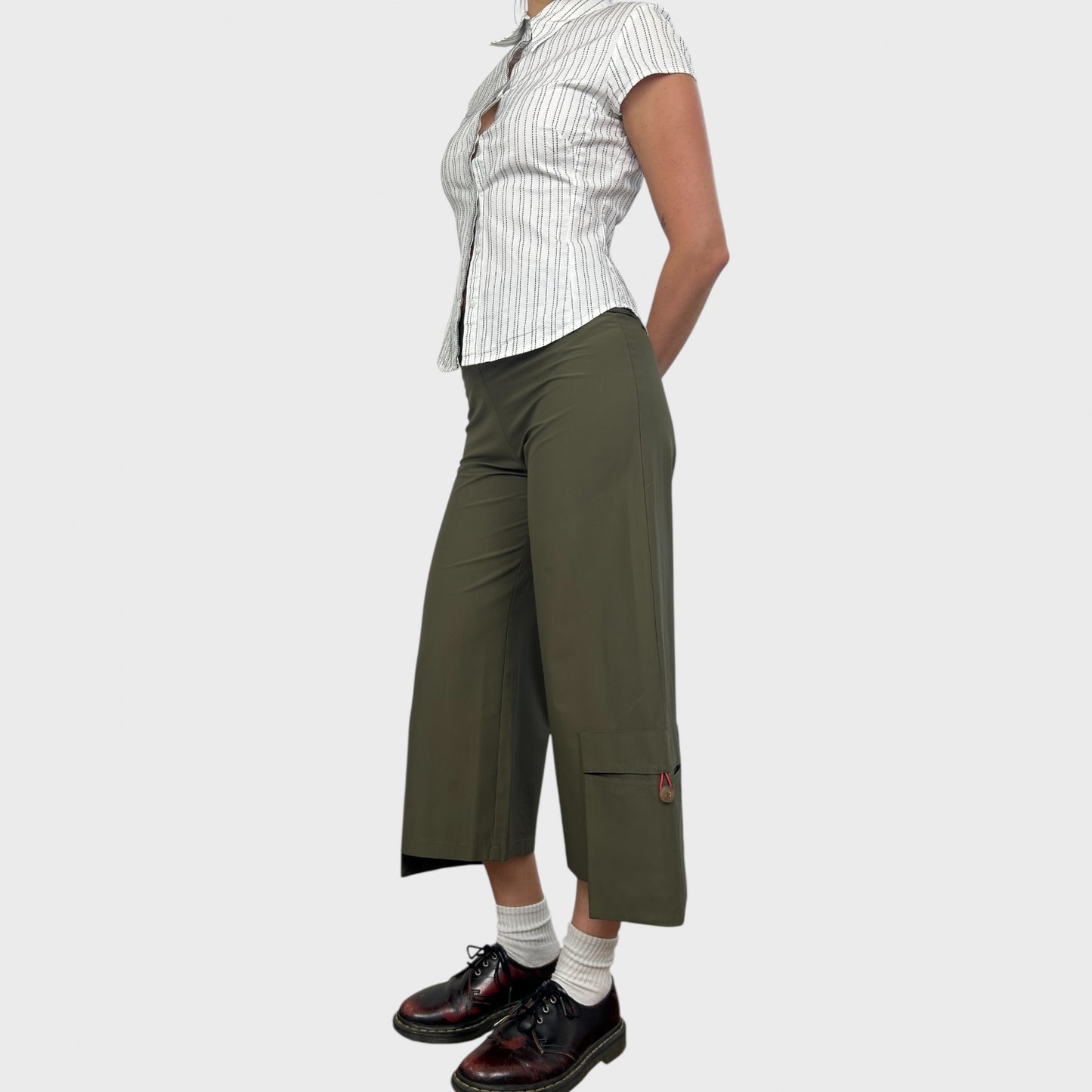 Cop Copine Khaki Stretchy Capris - S