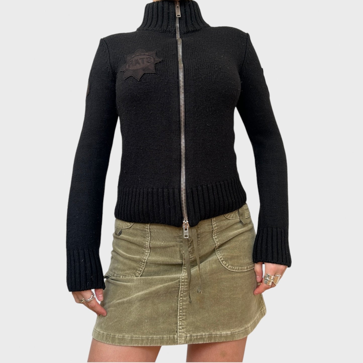 Moschino Double Zip Thick Knit Jumper