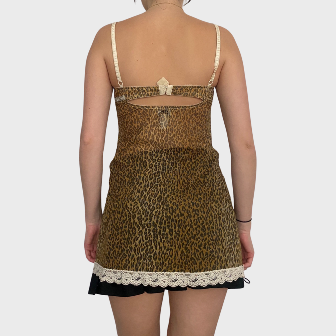 D&G mesh leopard print corset top
