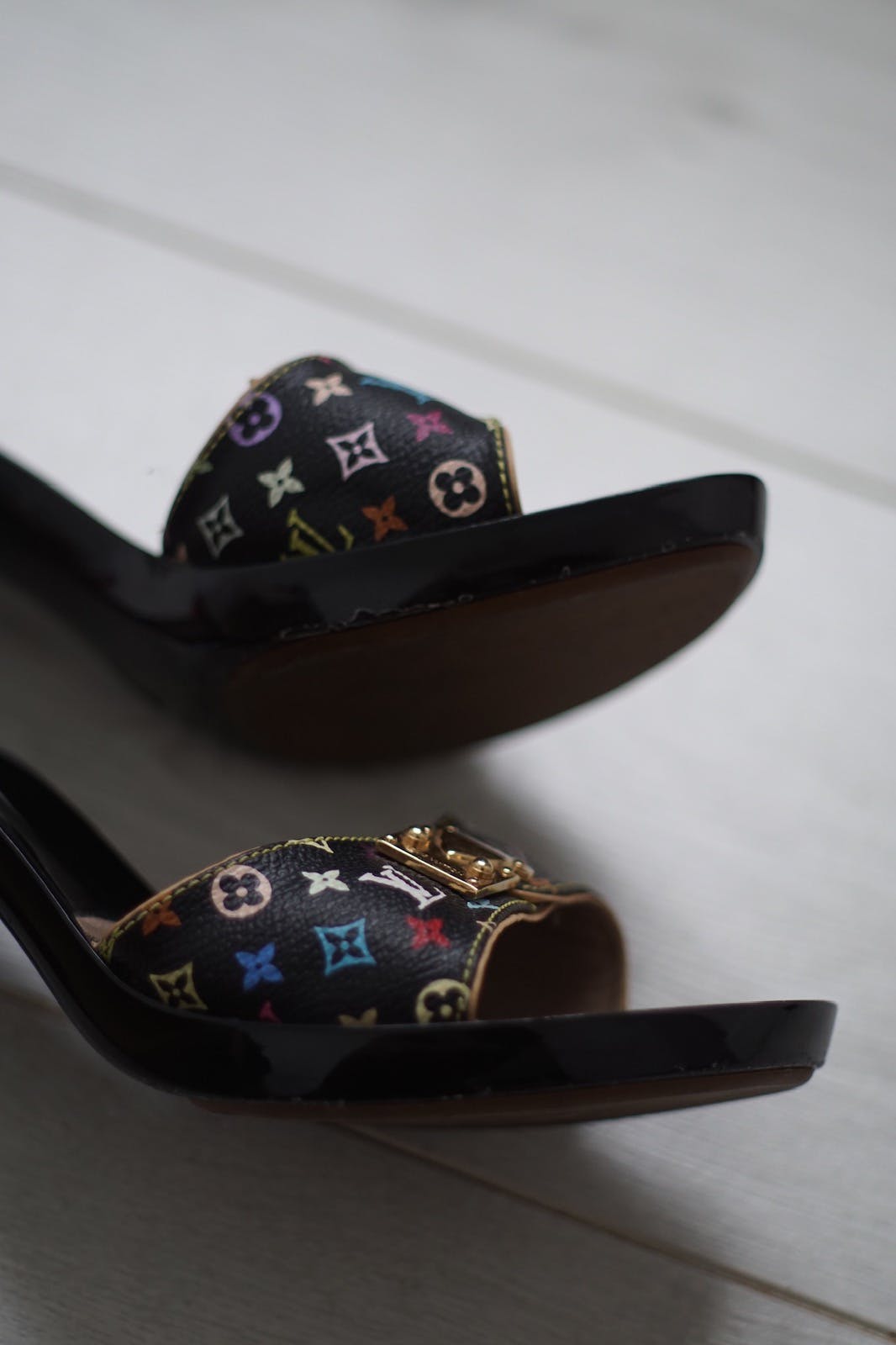 Louis Vuitton x Takashi Murakami monogram heels
