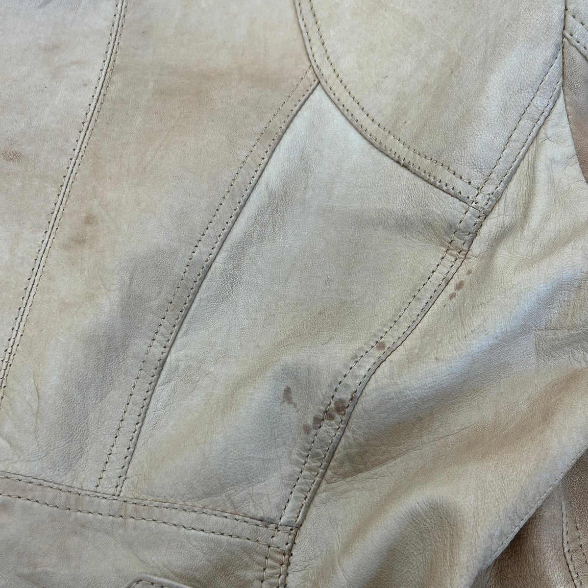Vintage Tan Leather Jacket - M
