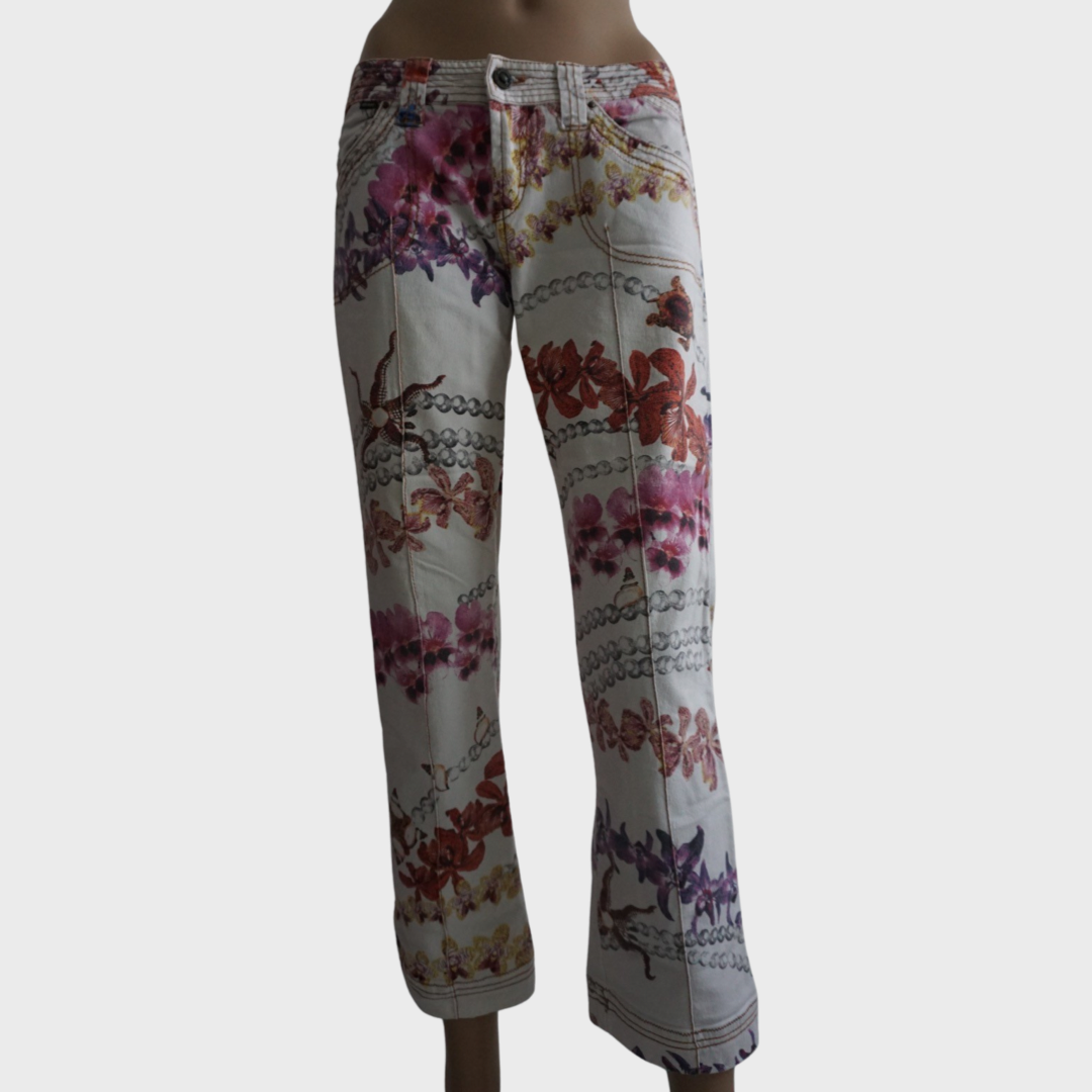 Roberto Cavalli floral print jeans
