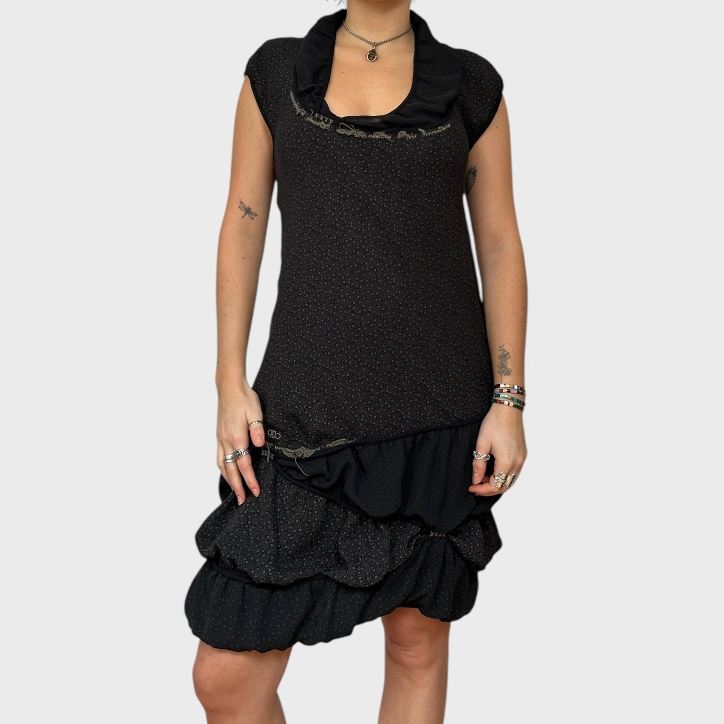 Vintage Cop Copine Ruched Midi Dress