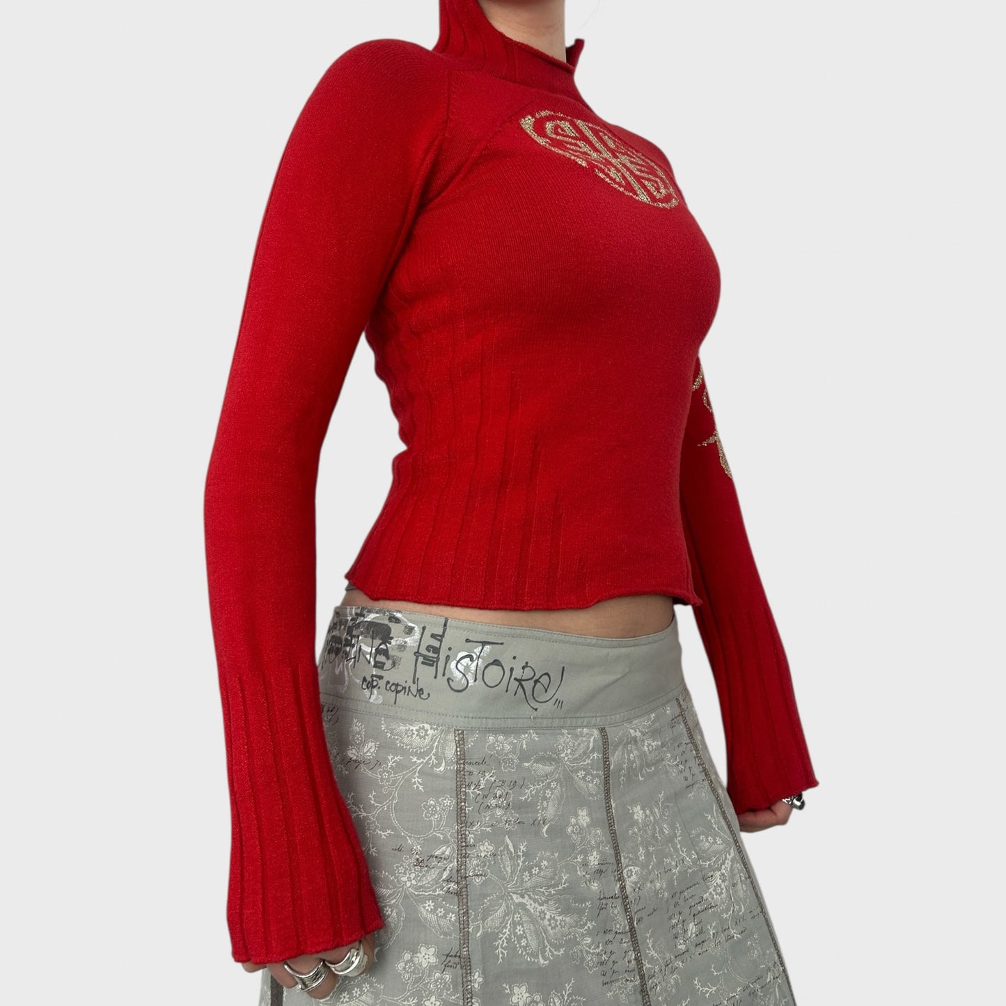 Roberto Cavalli Red Graphic Knit Jumper - XS/S