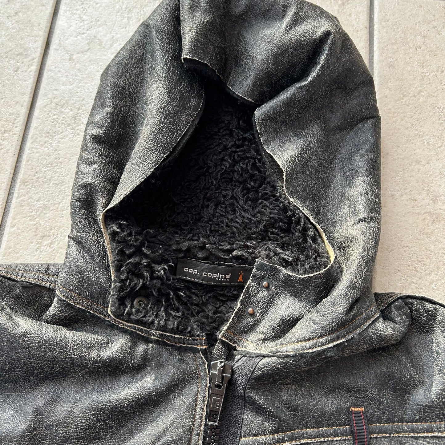 Vintage Cop Copine Leather Look Jacket