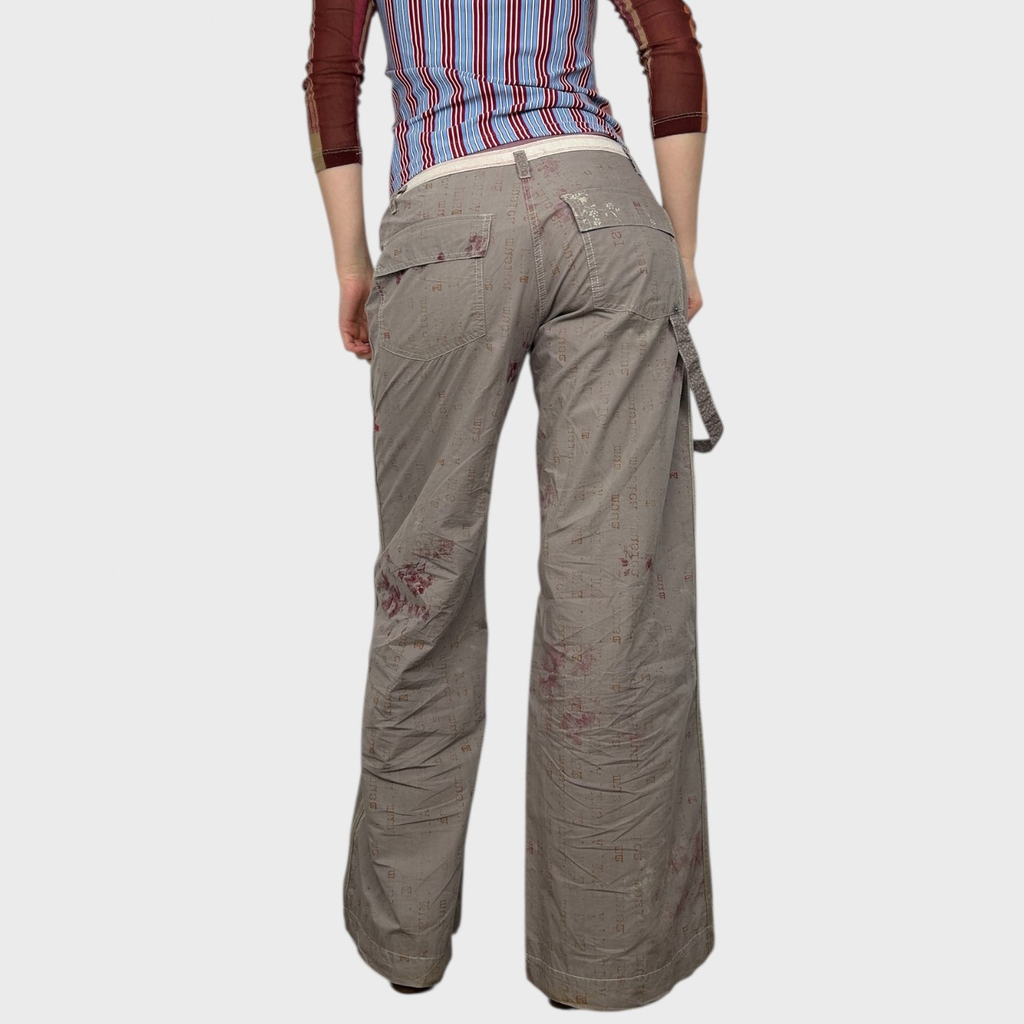 Cop Copine Graphic Print Wide Leg Trousers - M