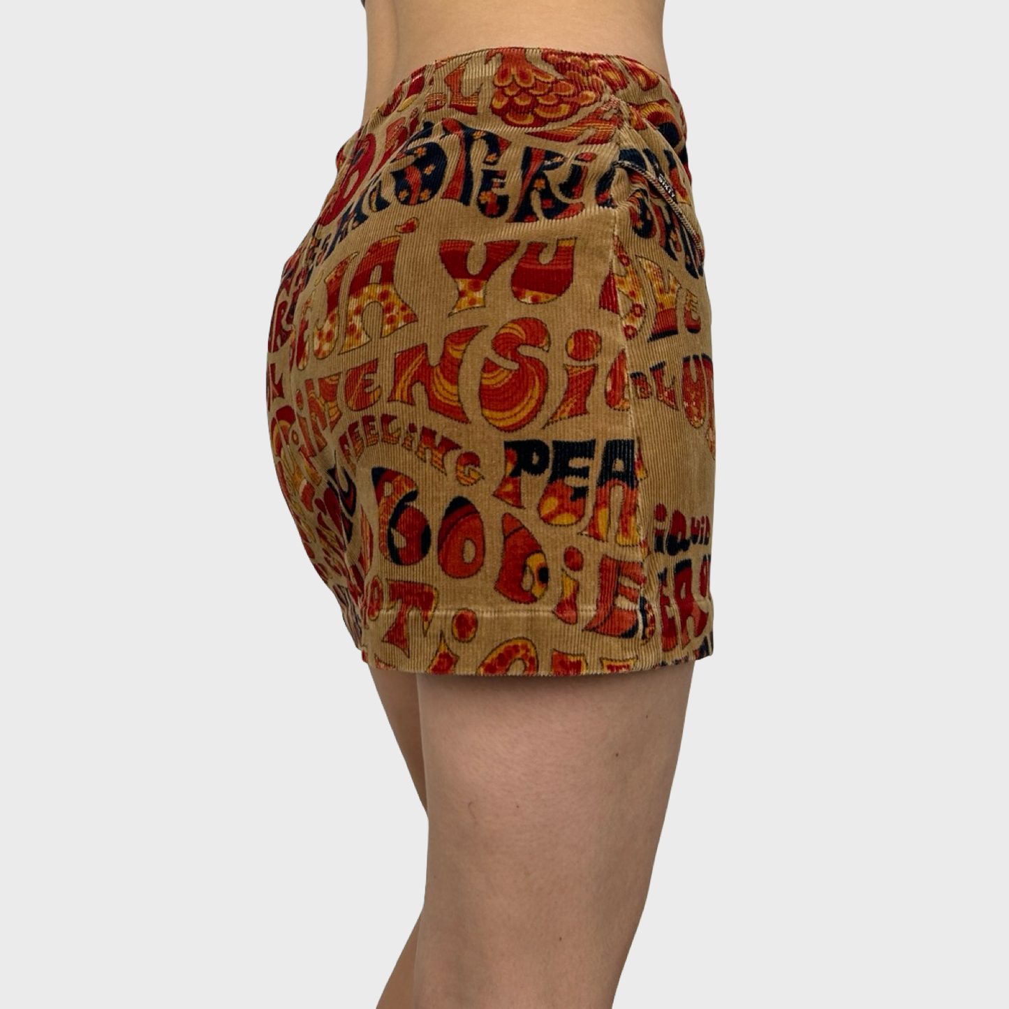 Miss Sixty 70s Print Corduroy Mini Skirt - M