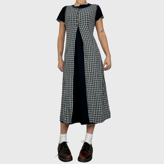 Cop Copine Double Layer Checkered Maxi Dress - M