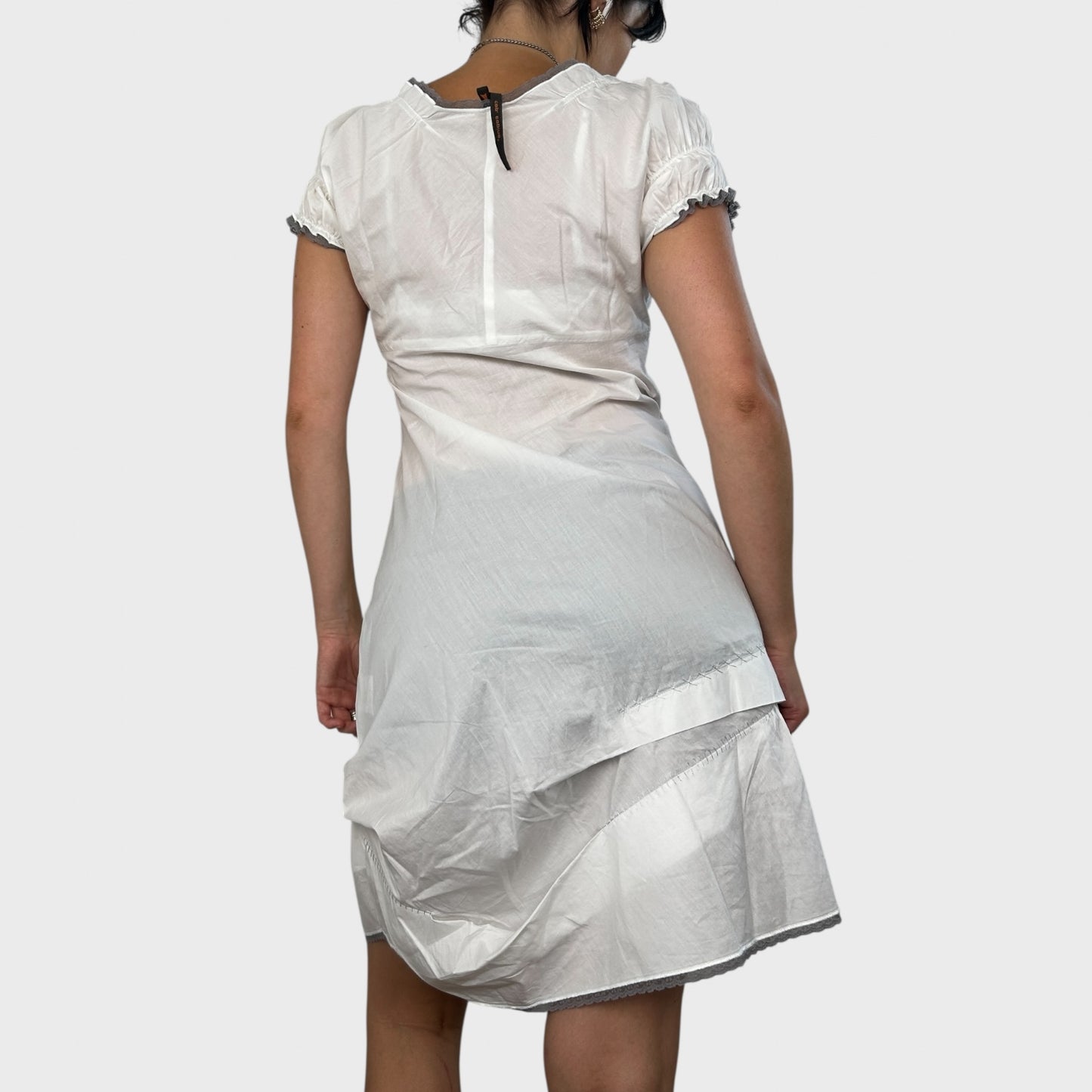 White Cop Copine Frilly Summer Dress - S