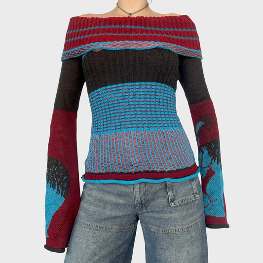 Save The Queen BNWT Graphic Off Shoulder Jumper - S