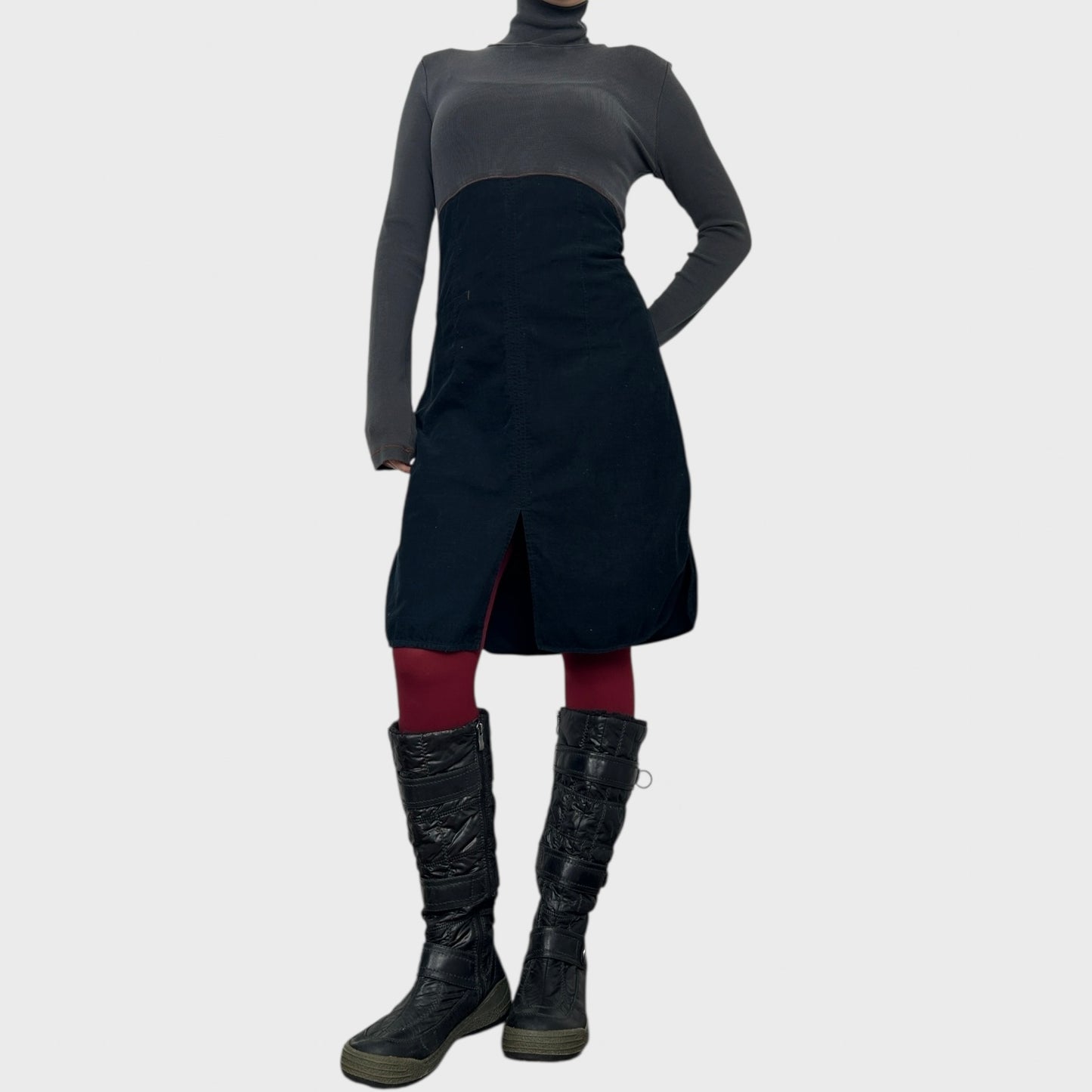 Cop Copine Bi-material High Neck Dress - M (faulty)