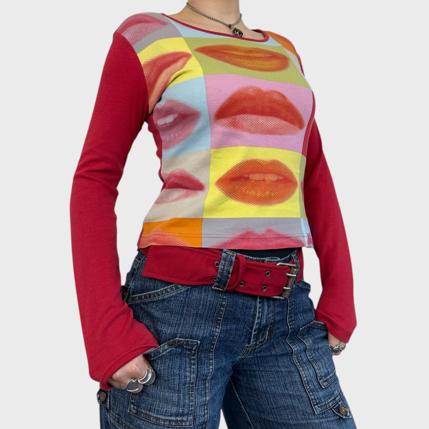 Vintage Long Sleeve Lips Top - S/M